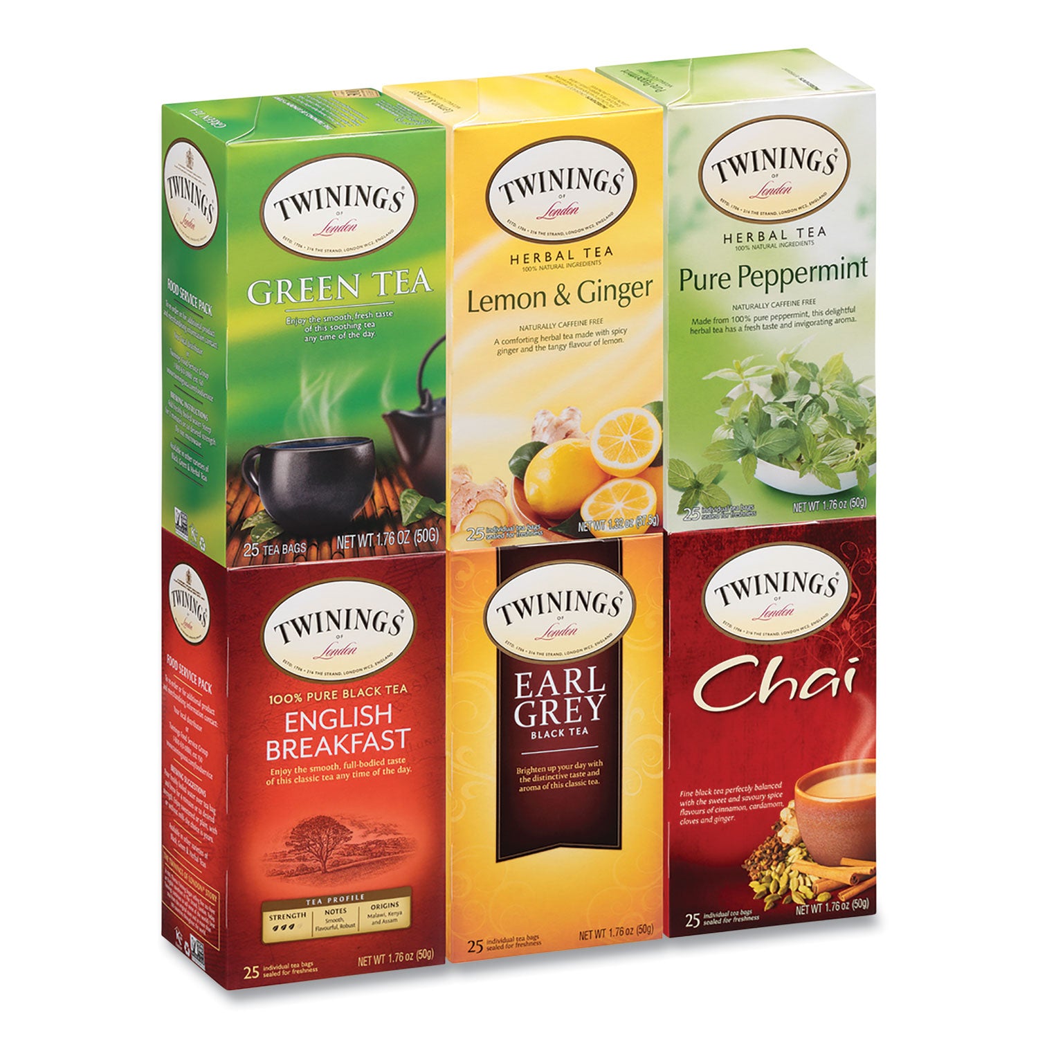 TWININGS Tea Bags, Assorted, 25/Box (54191)