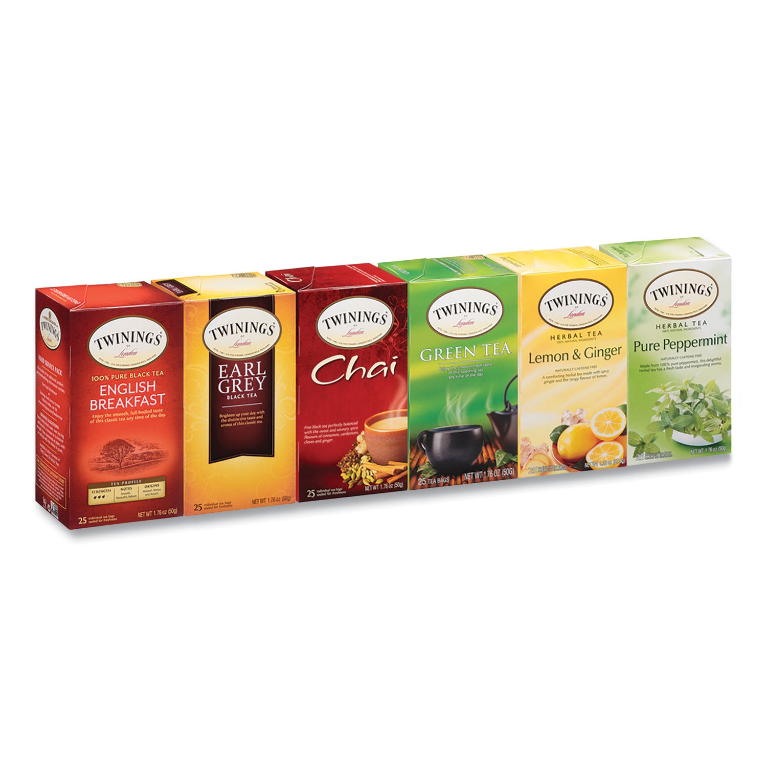 TWININGS Tea Bags, Assorted, 25/Box (54191)