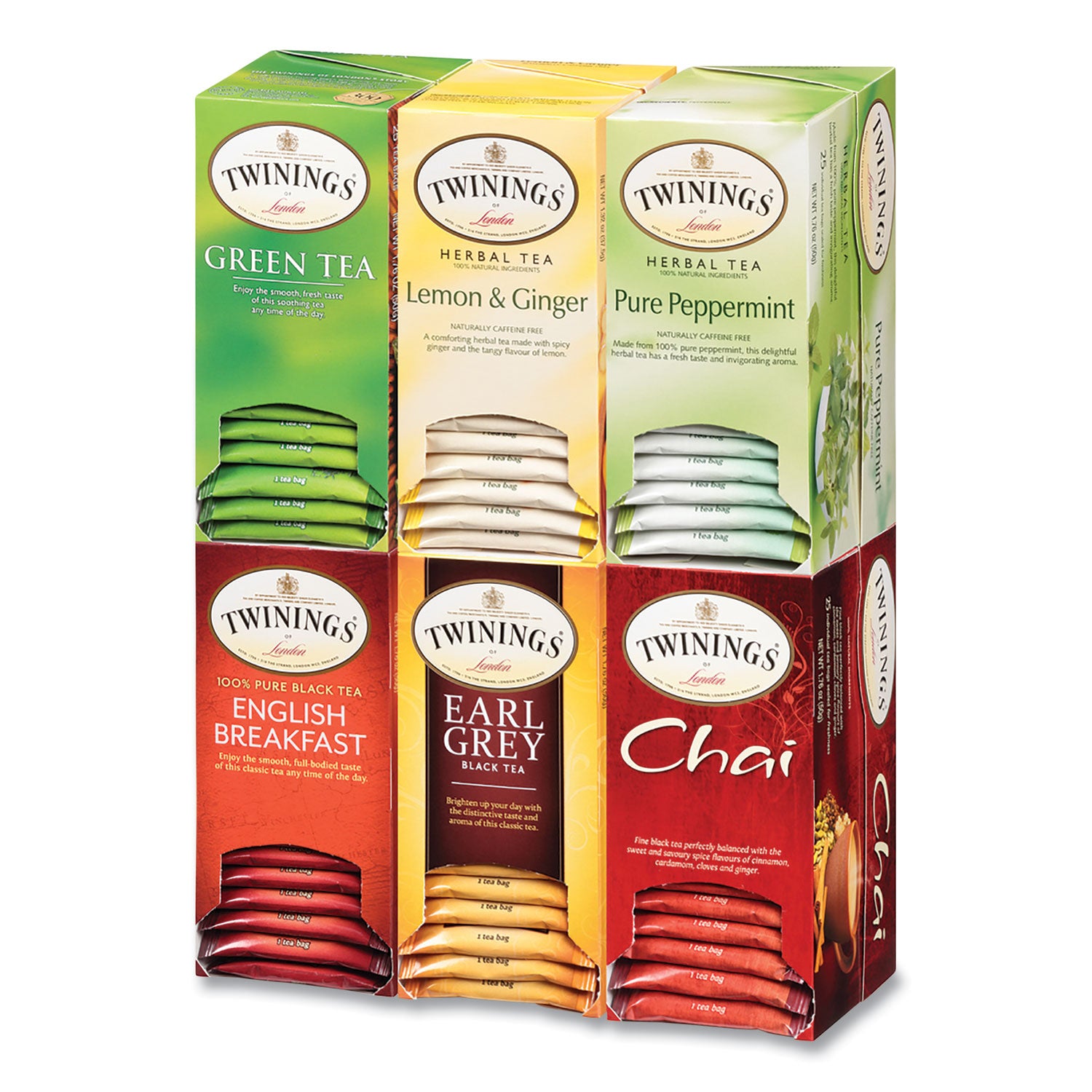 TWININGS Tea Bags, Assorted, 25/Box (54191)