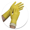 AMBITEX Pro L6500 Series Flock-Lined Latex Gloves, 12" Long, 15 mil, X-Large, Yellow, 12 Pairs (LXL6500)