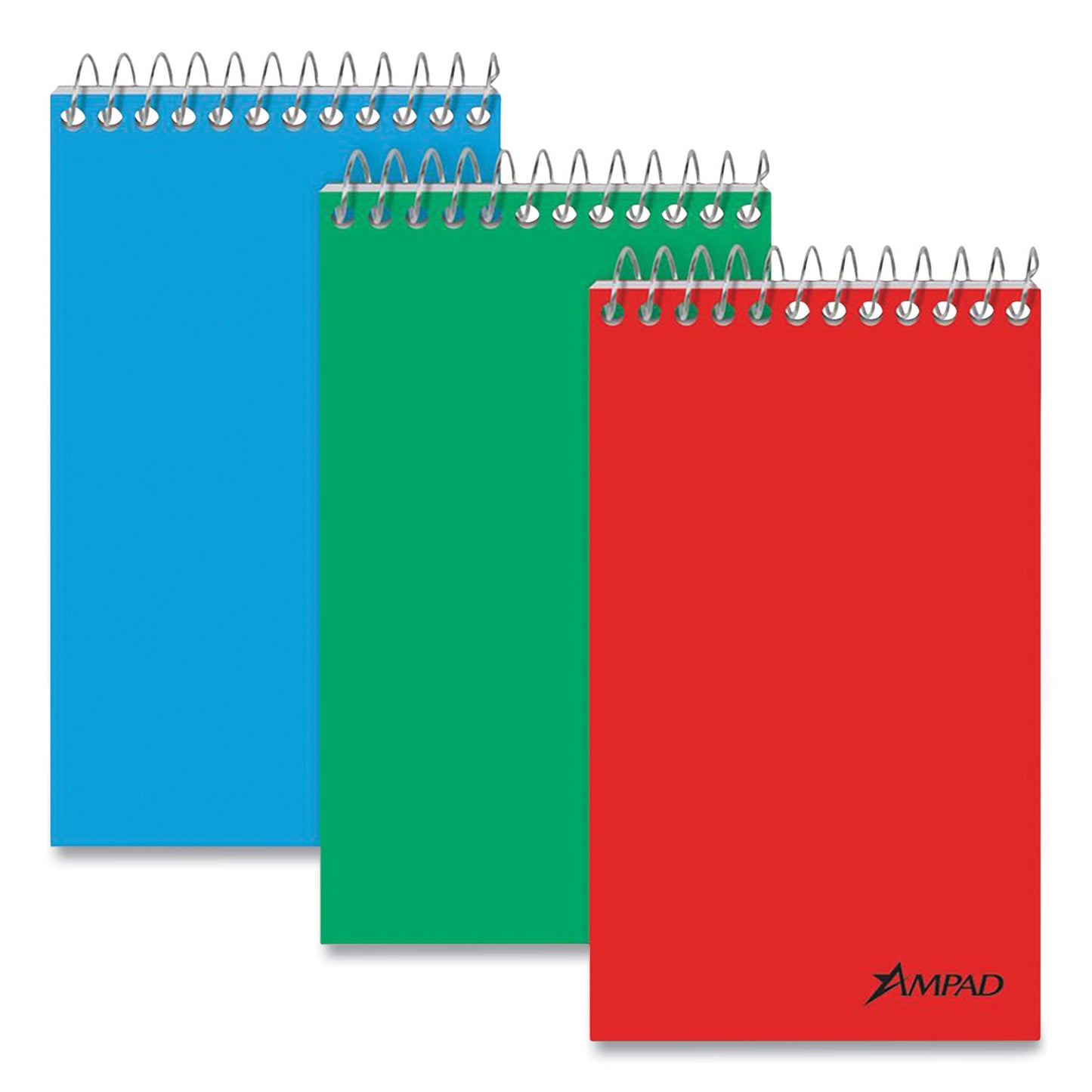 Ampad Memo Pads, Narrow Rule, Assorted Cover Colors, 60 White 3 x 5 Sheets, Dozen (25087)