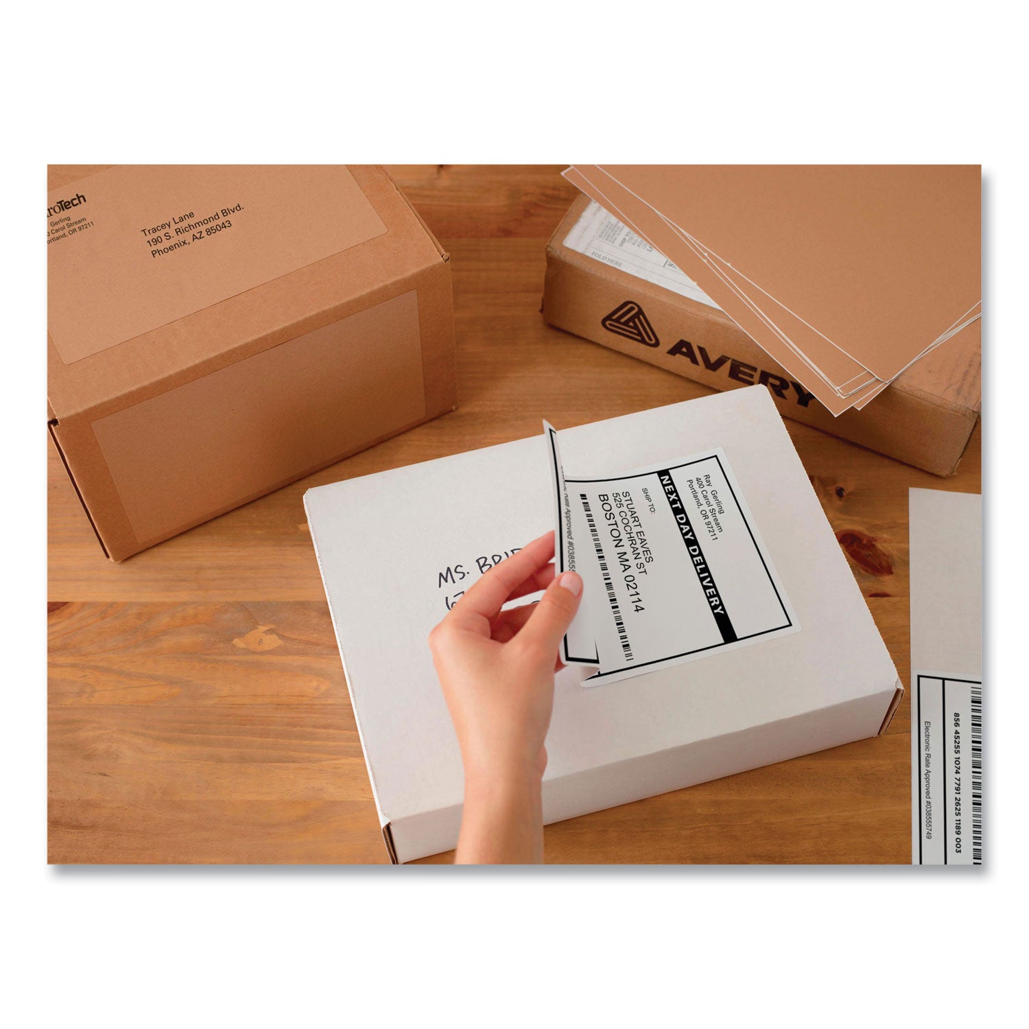 Avery Shipping Labels with TrueBlock Technology, Inkjet Printers, 5.06 x 7.62, White, 25 Sheets/Pack (8127)