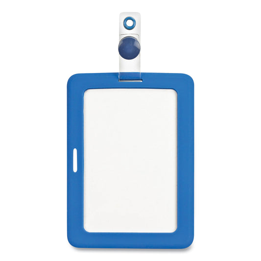 COSCO MyID Badge Holder, Vertical/Horizontal, 3 5/8 x 2 1/4, Blue, 1/ea (075014)