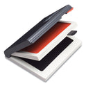 COSCO 2000 PLUS Two-Color Felt Stamp Pad Case, 4" x 2", Black/Red (090468)