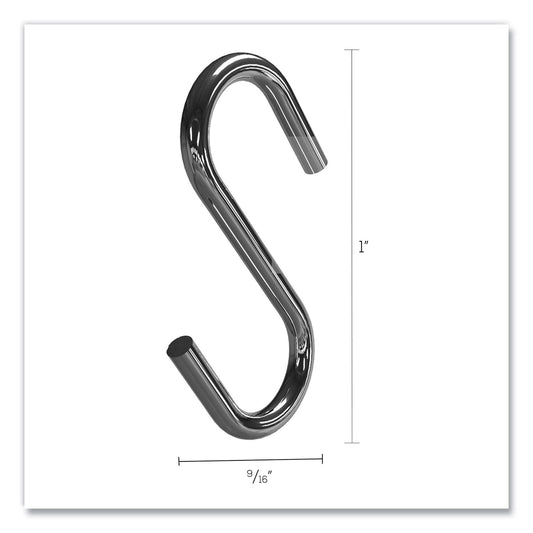 Deflecto S Hooks, Metal, Silver, 50/Pack (20013)