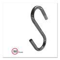 Deflecto S Hooks, Metal, Silver, 50/Pack (20013)