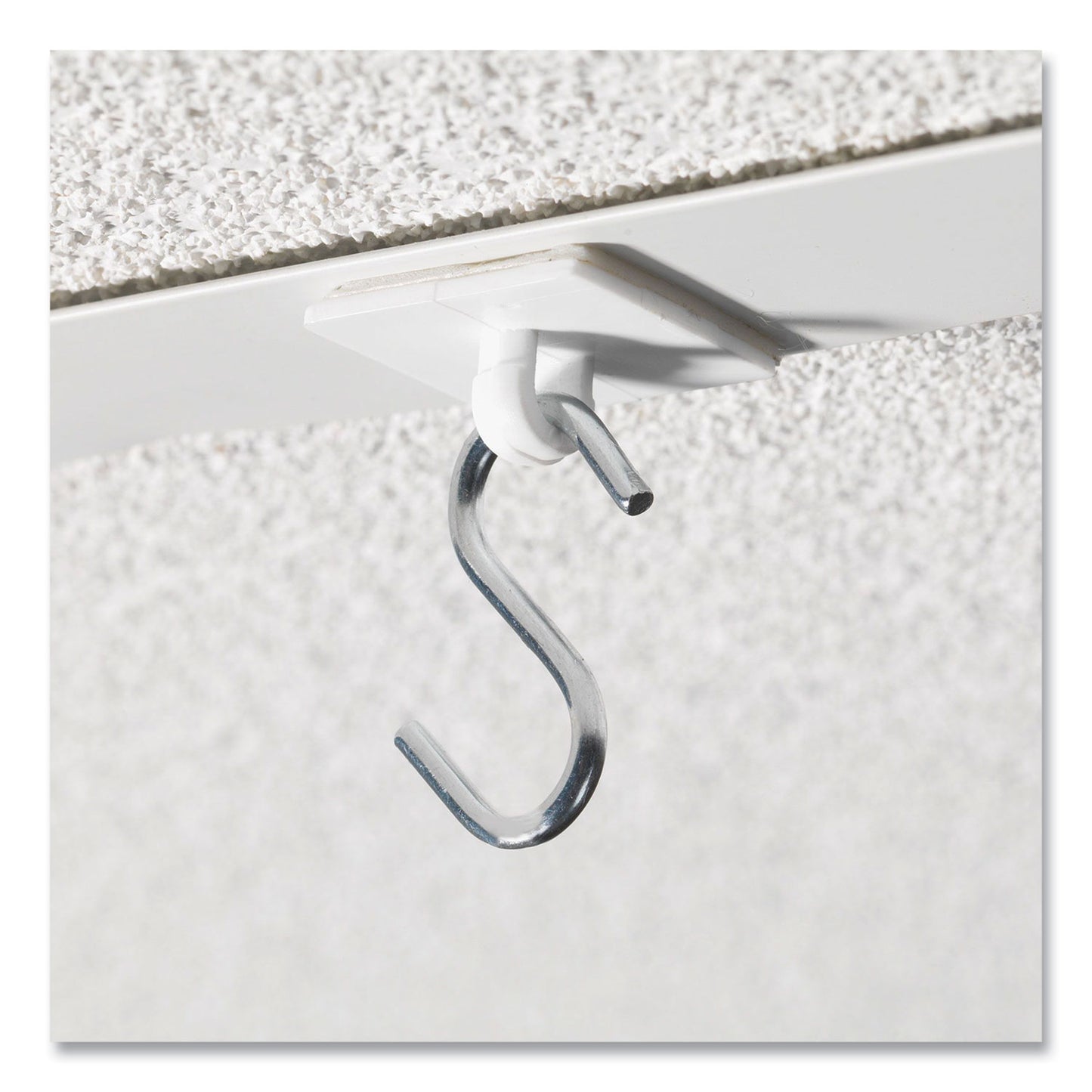 Deflecto S Hooks, Metal, Silver, 50/Pack (20013)