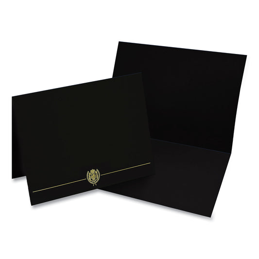 Great Papers! Classic Crest Certificate Covers, 9.38 x 12, Black, 5/Pack (903117S)