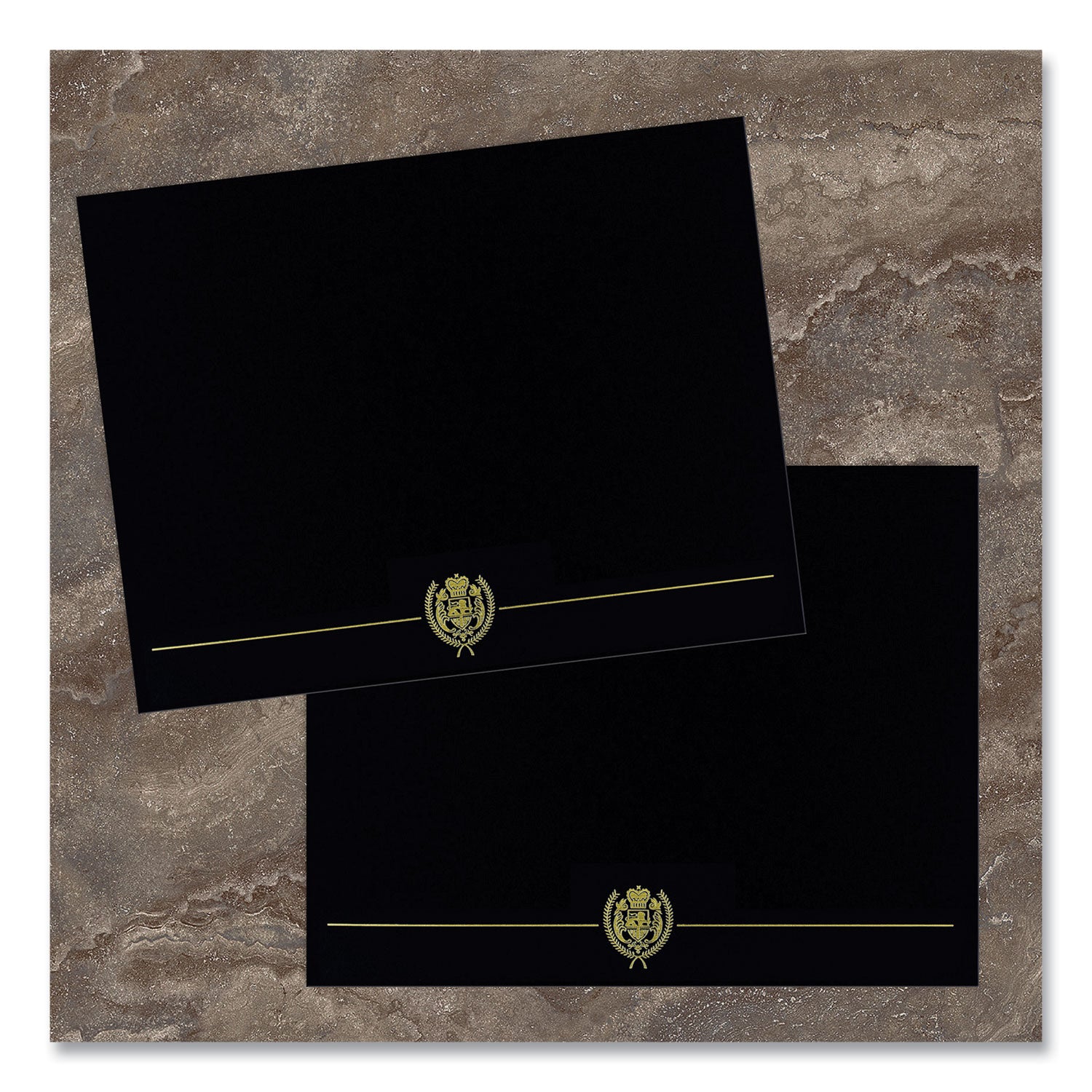 Great Papers! Classic Crest Certificate Covers, 9.38 x 12, Black, 5/Pack (903117S)