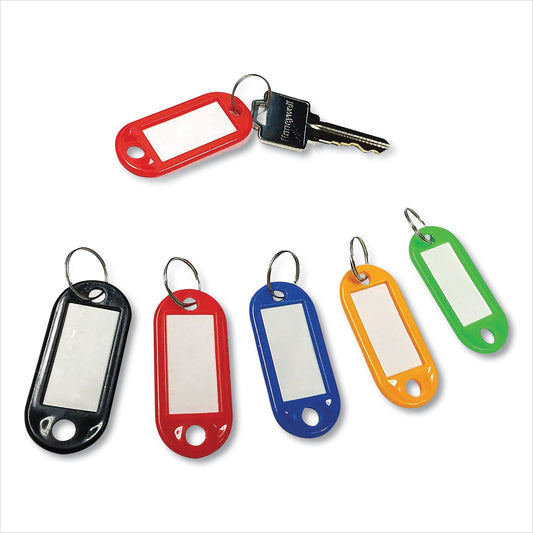 Colored Key Tags, Plastic, 0.9 X 2, Assorted, 20/pack