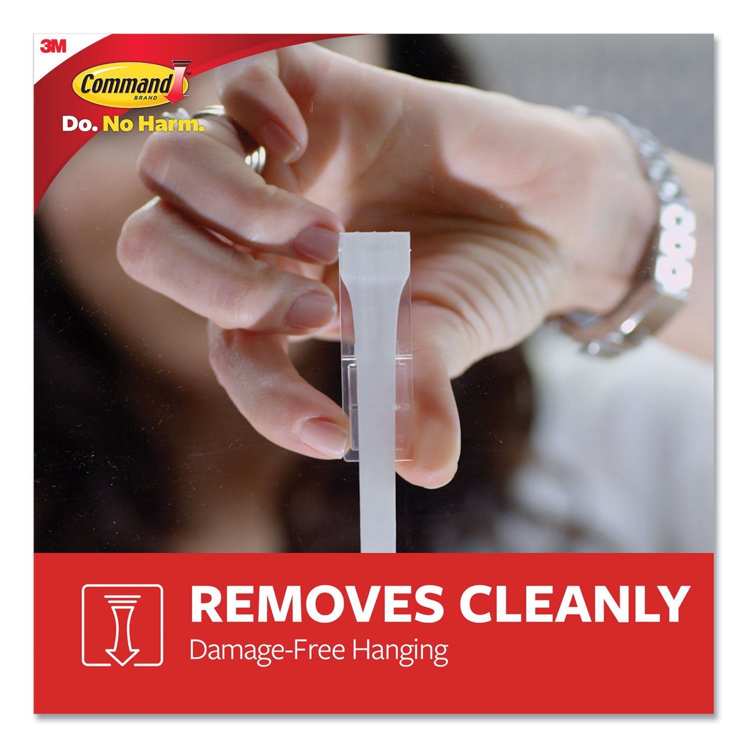 Command General Purpose Hooks, Large, Plastic, White, 5 lb Capacity, 4 Hooks and 6 Strips/Pack (170834ES)