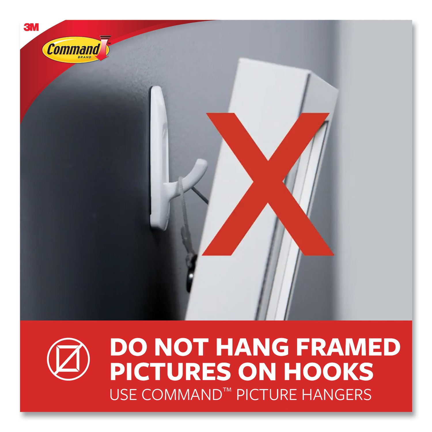 Command General Purpose Hooks, Large, Plastic, White, 5 lb Capacity, 4 Hooks and 6 Strips/Pack (170834ES)