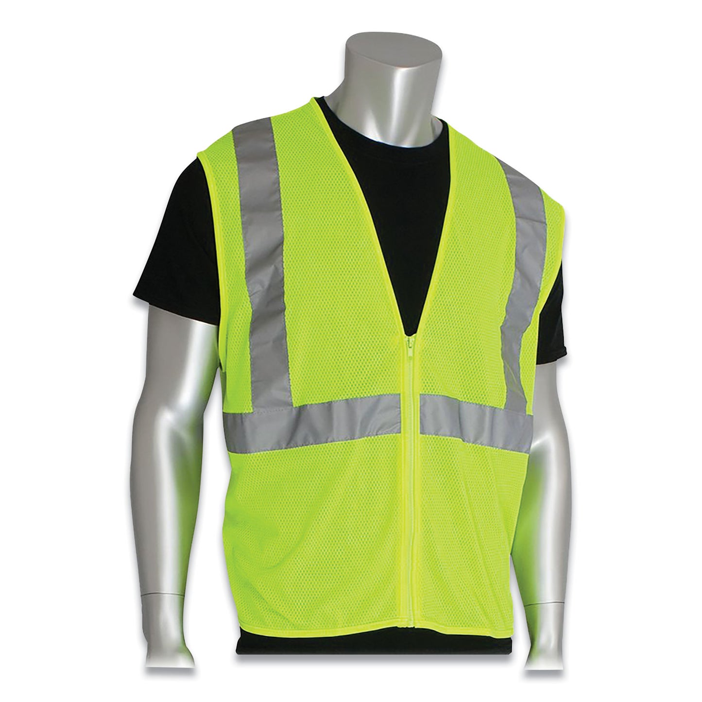 PIP Zipper Safety Vest, Large, Hi-Viz Lime Yellow (302MVGZLYL)