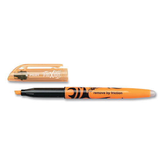 Pilot FriXion Light Erasable Highlighter, Orange Ink, Chisel Tip, Orange/Black Barrel, Dozen (46504DZ)