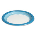 Perk Heavy-Weight Paper Plates, 10" dia, White/Blue, 125 Pack (24375256)