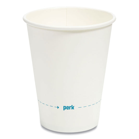 Perk White Paper Hot Cups, 12 oz, 50/Pack (24431631)