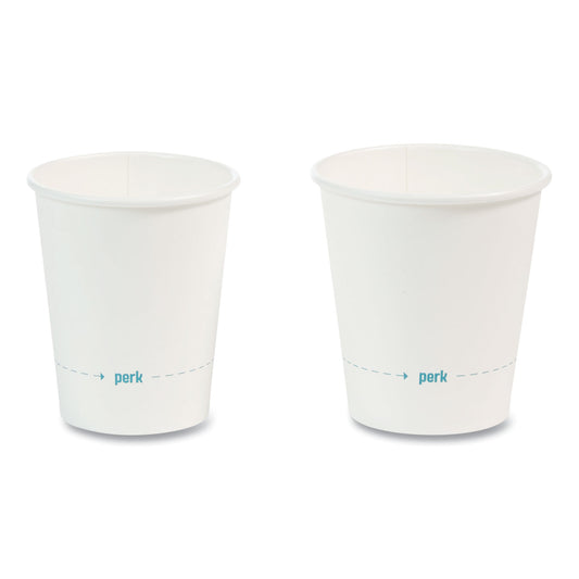 Perk White Paper Hot Cups, 8 oz, 50/Pack (24431632)