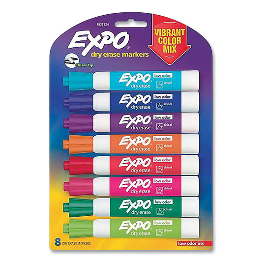 EXPO Dry Erase Marker, Broad Chisel Tip, Assorted Colors, 8/Pack (1927524)