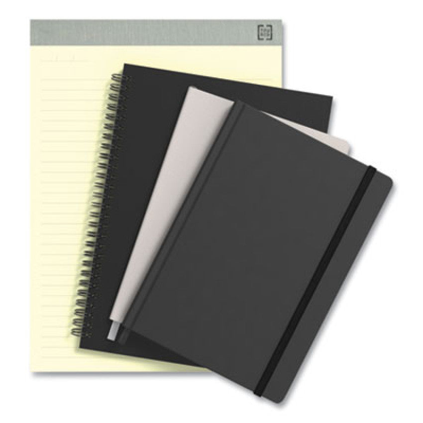 TRU RED Soft-Cover Notebook Folio Set, 1-Subject, Narrow Rule, Black Cover, (80) 11 x 8.5 Sheets (24377280)