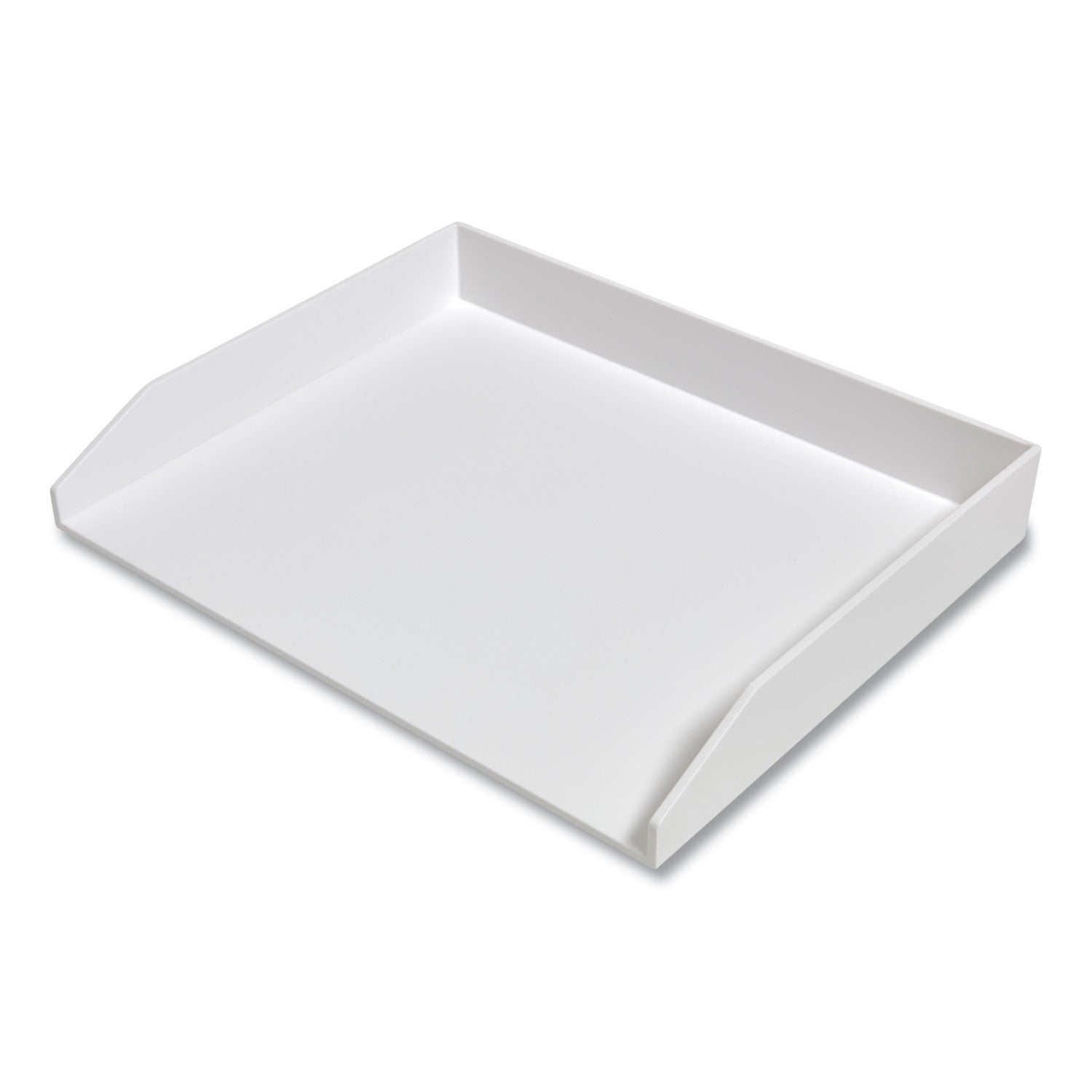 TRU RED Side-Load Stackable Plastic Document Tray, 1 Section, Letter-Size, 12.24 x 9.8 x 1.75, White (24380383)