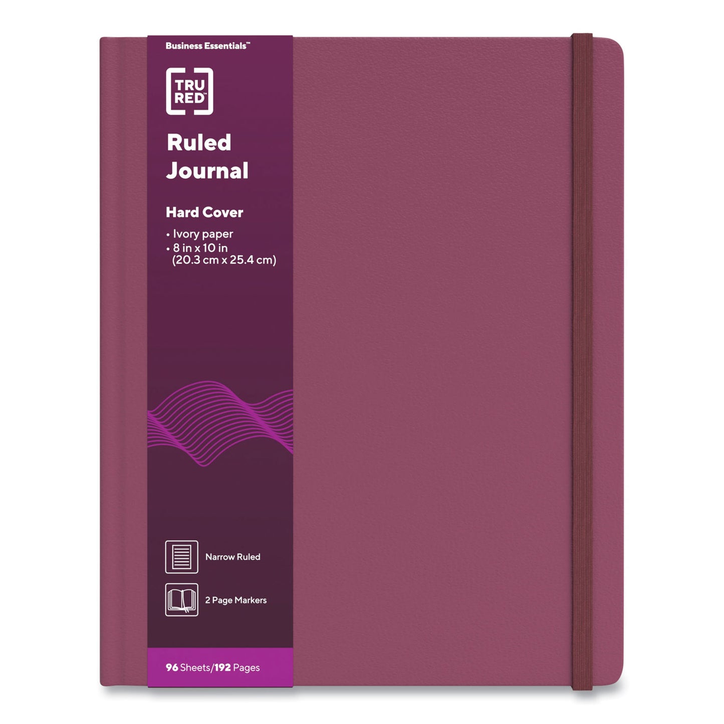 TRU RED Hardcover Business Journal, 1-Subject, Narrow Rule, Purple Cover, (96) 10 x 8 Sheets (24383523)