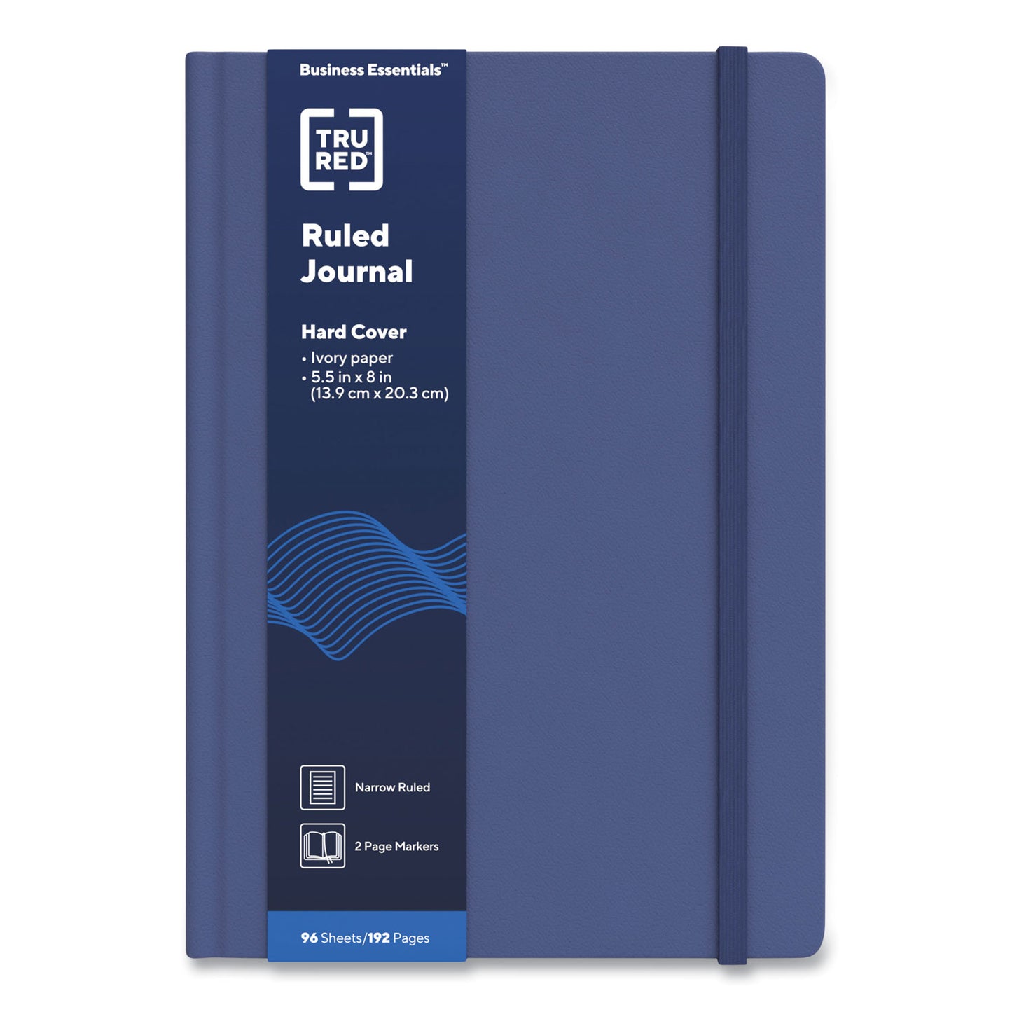 TRU RED Hardcover Business Journal, 1-Subject, Narrow Rule, Blue Cover, (96) 8 x 5.5 Sheets (24383528)