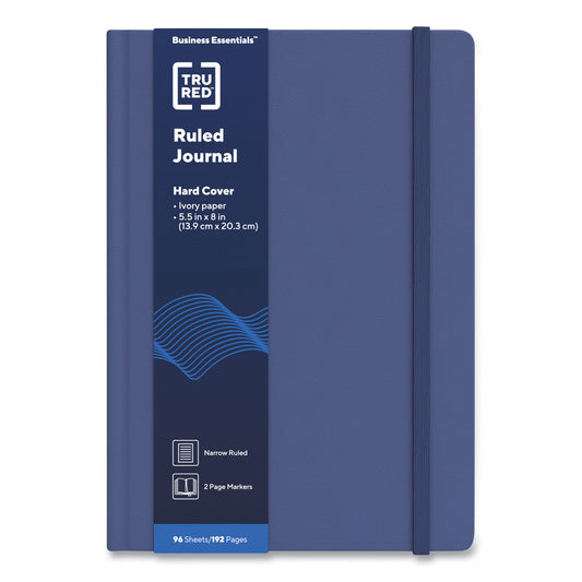 TRU RED Hardcover Business Journal, 1-Subject, Narrow Rule, Blue Cover, (96) 8 x 5.5 Sheets (24383528)