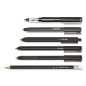 TRU RED Quick Dry Gel Pen, Retractable, Fine 0.5 mm, Black Ink, Black Barrel, Dozen (24377042)