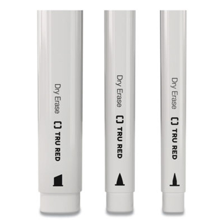 TRU RED Dry Erase Marker, Pen-Style, Extra-Fine Bullet Tip, Black, Dozen (24402806)