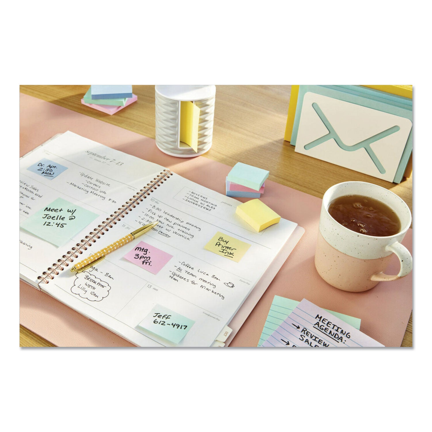 Post-it Original Pads in Beachside Cafe Collection Colors, 1.38" x 1.88", 100 Sheets/Pad, 12 Pads/Pack (653AST)