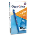 Paper Mate InkJoy Gel Pen, Retractable, Fine 0.5 mm, Blue Ink, Blue Barrel, Dozen (1951722)