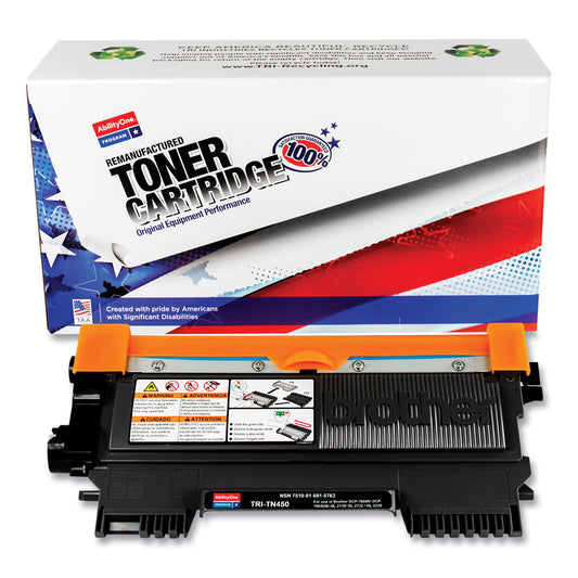 AbilityOne 7510016915763 Remanufactured TN450 High-Yield Toner, 2,600 Page-Yield, Black