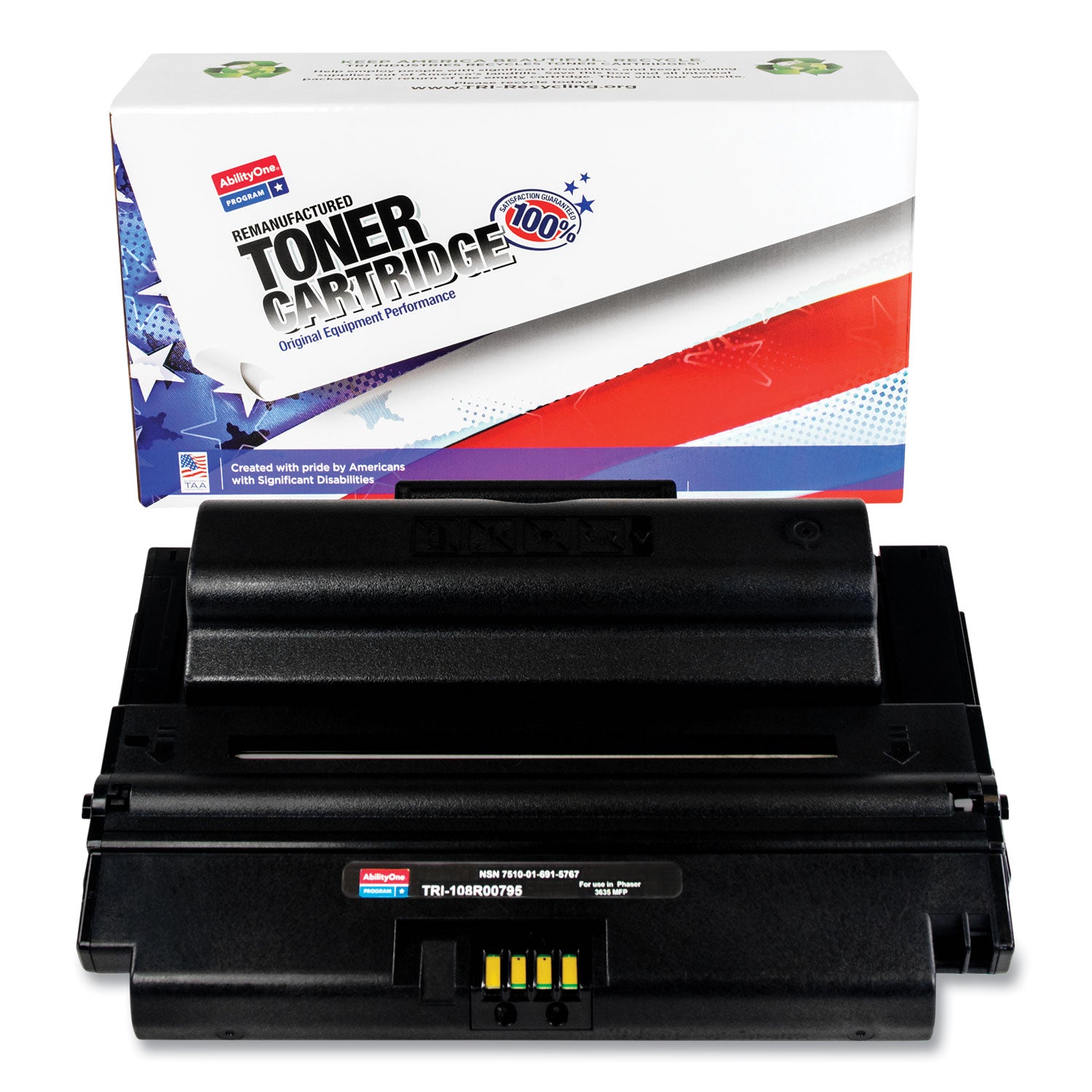 AbilityOne 7510016915767 Remanufactured 108R00795 High-Yield Toner, 10,000 Page-Yield, Black