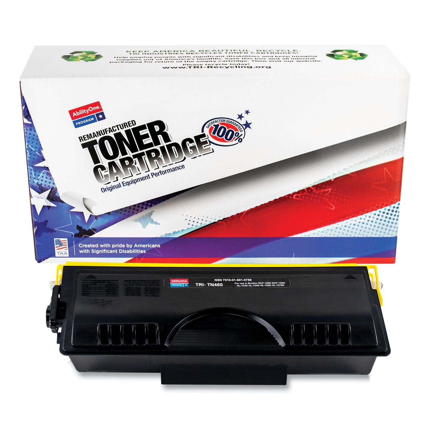 AbilityOne 7510016915758 Remanufactured TN460 High-Yield Toner, 6,000 Page-Yield, Black