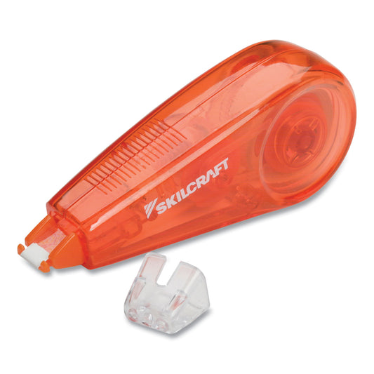 AbilityOne 7510016919217, SKILCRAFT Correction Tape Mini-Dispenser, Non-Refillable, Orange Applicator, 0.2" x 236"