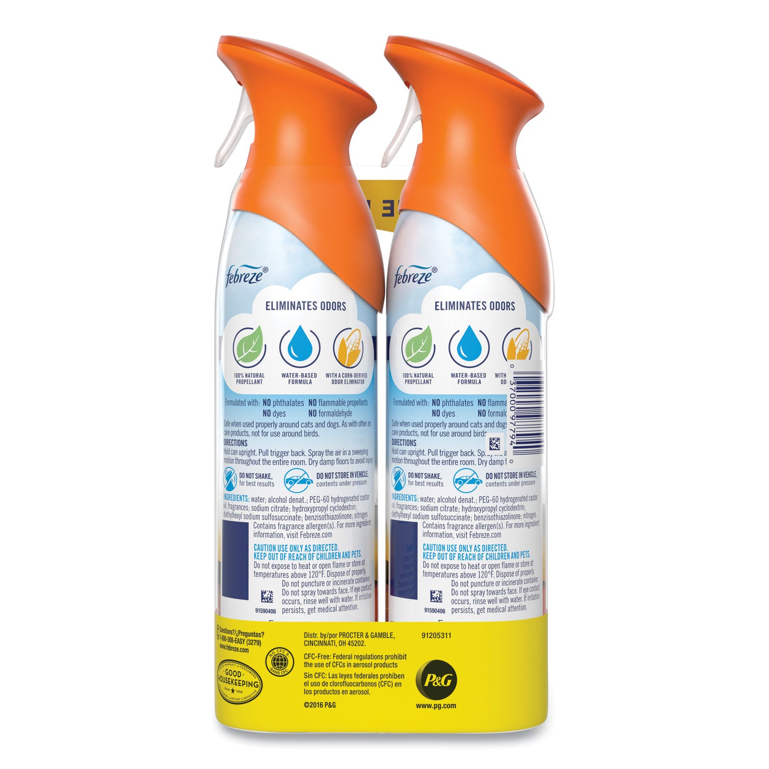 Febreze AIR, Hawaiian Aloha, 8.8 oz Aerosol Spray, 2/Pack, 6 Packs/Carton (97794)