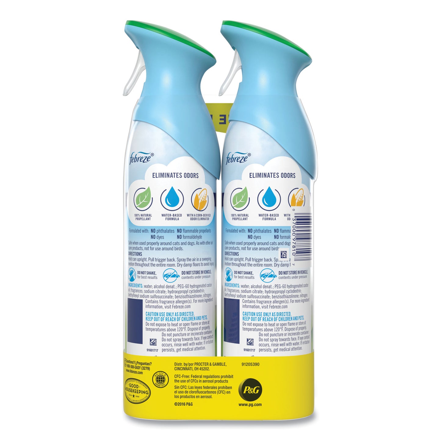 Febreze AIR, Gain Original, 8.8 oz Aerosol Spray, 2/Pack, 6 Pack/Carton (97810)