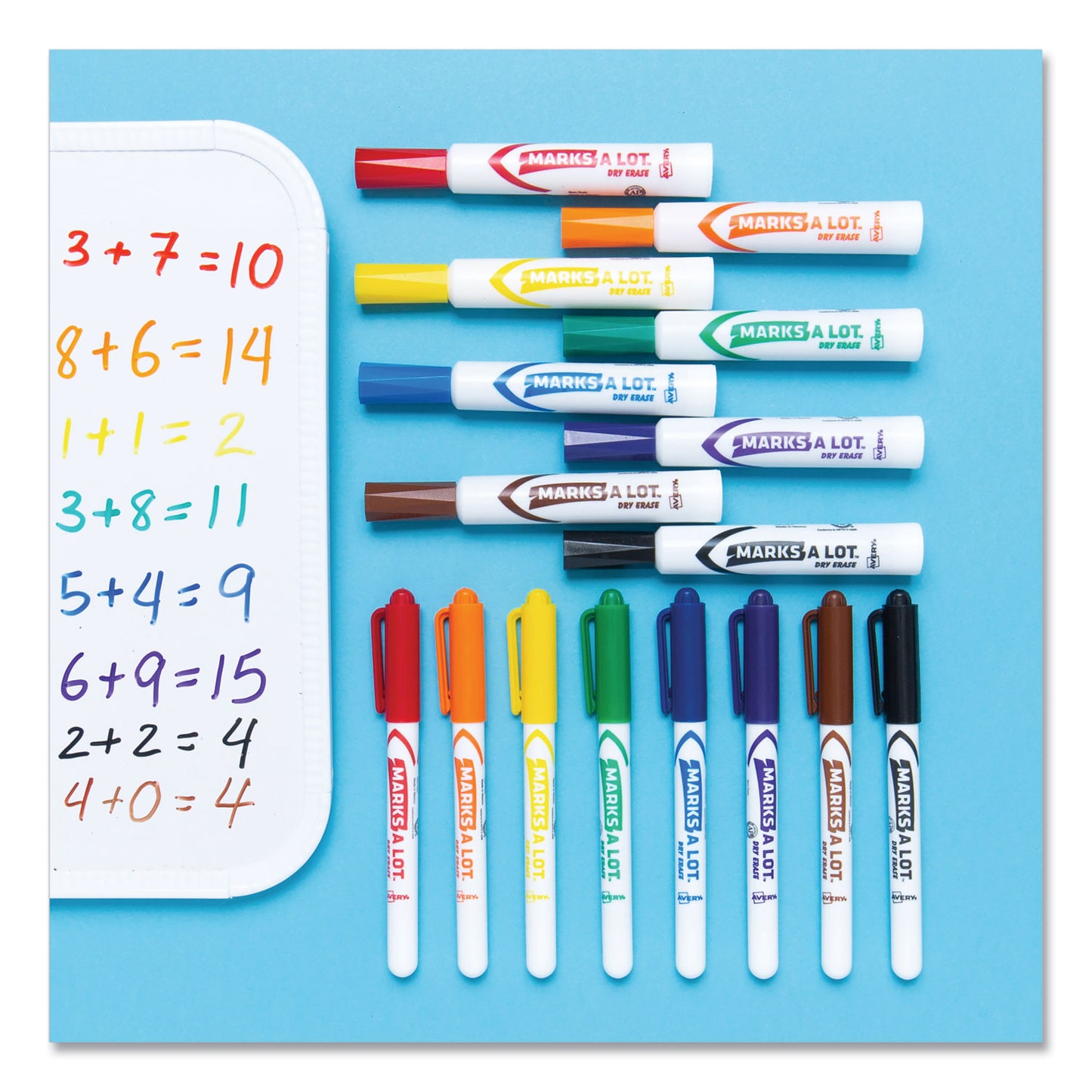 Avery MARKS A LOT Pen-Style Dry Erase Markers, Medium Bullet Tip, Assorted Colors, 4/Set (24459)