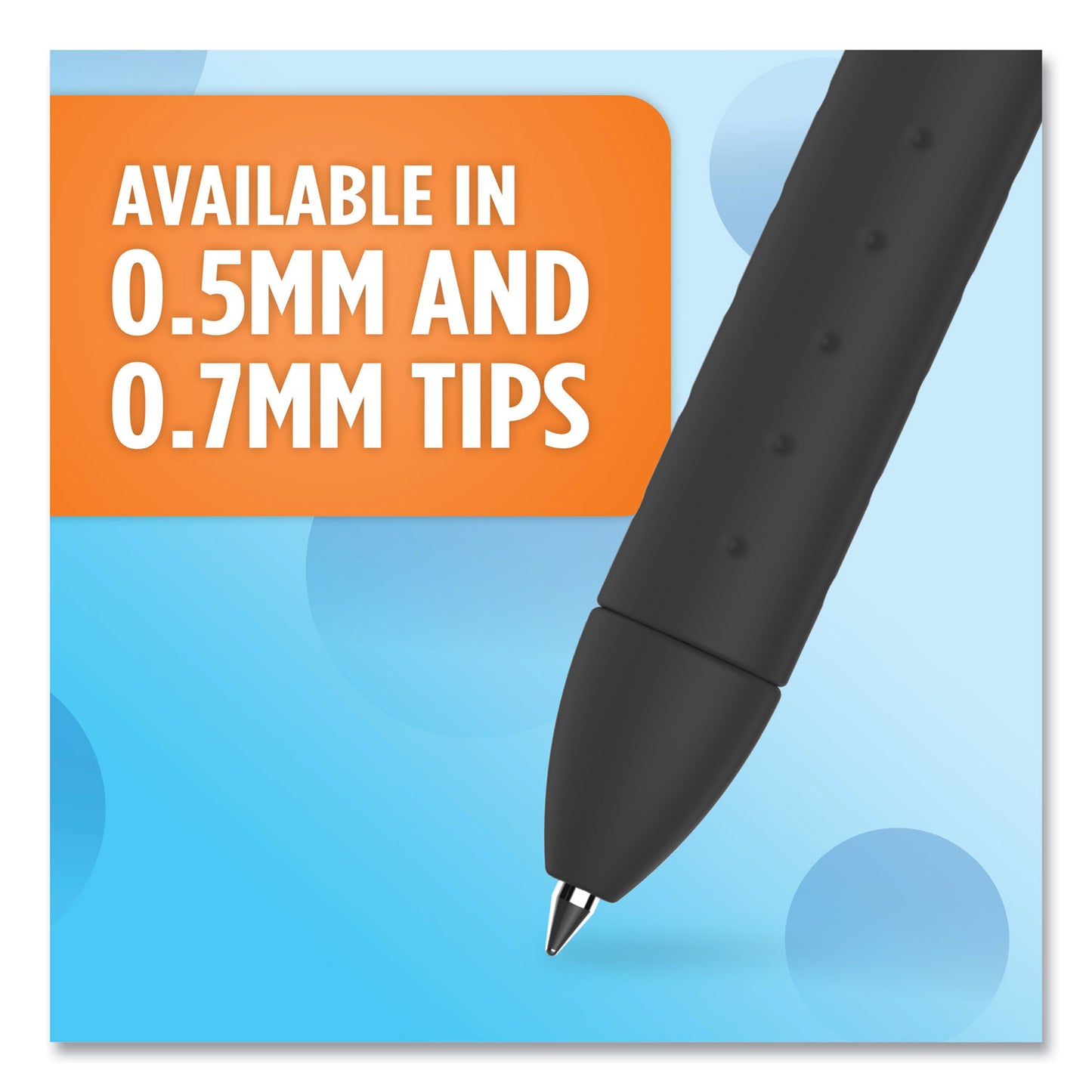 Paper Mate InkJoy Gel Pen, Stick, Medium 0.7 mm, Black Ink, Smoke Barrel, Dozen (2022985)