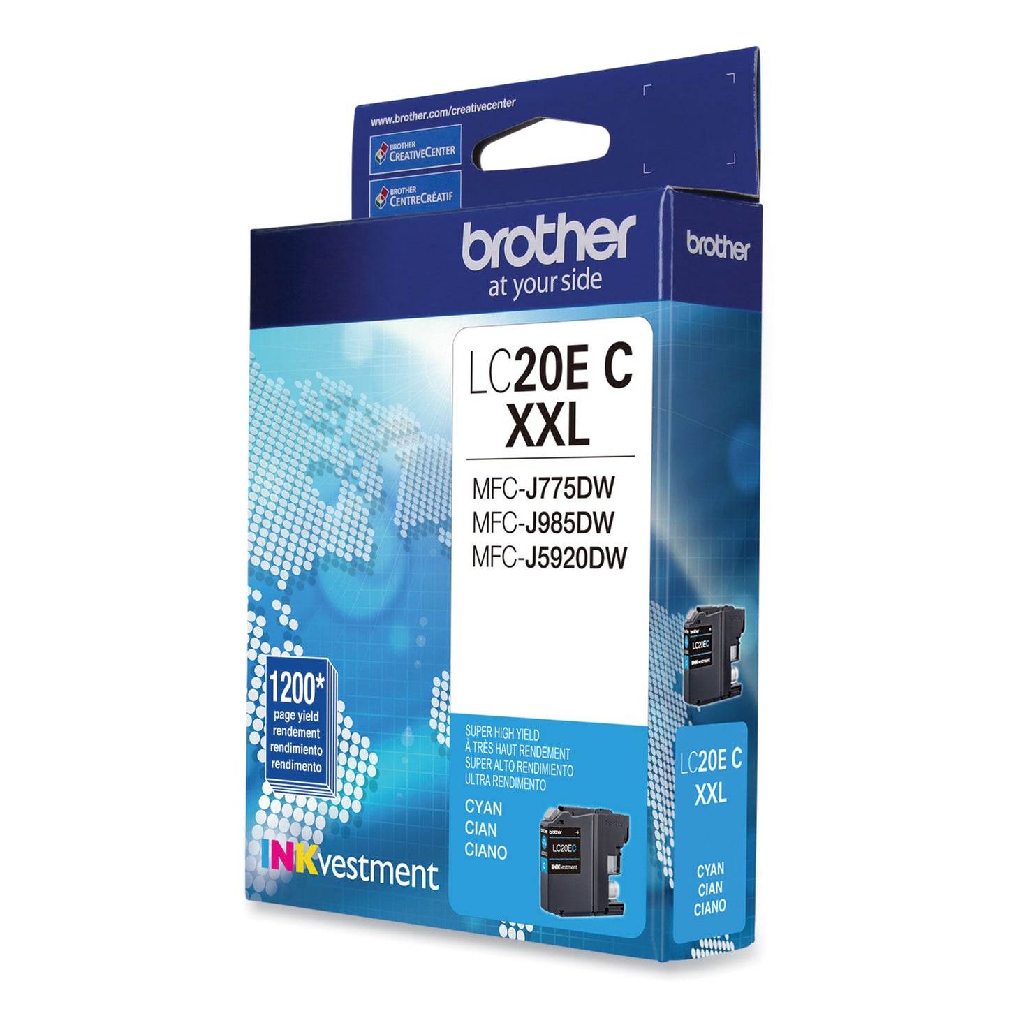 Brother LC20EC INKvestment Super High-Yield Ink, 1,200 Page-Yield, Cyan