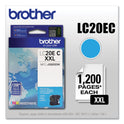 Brother LC20EC INKvestment Super High-Yield Ink, 1,200 Page-Yield, Cyan