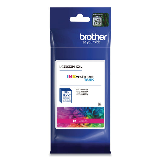 Brother LC3033M INKvestment Super High-Yield Ink, 1,500 Page-Yield, Magenta