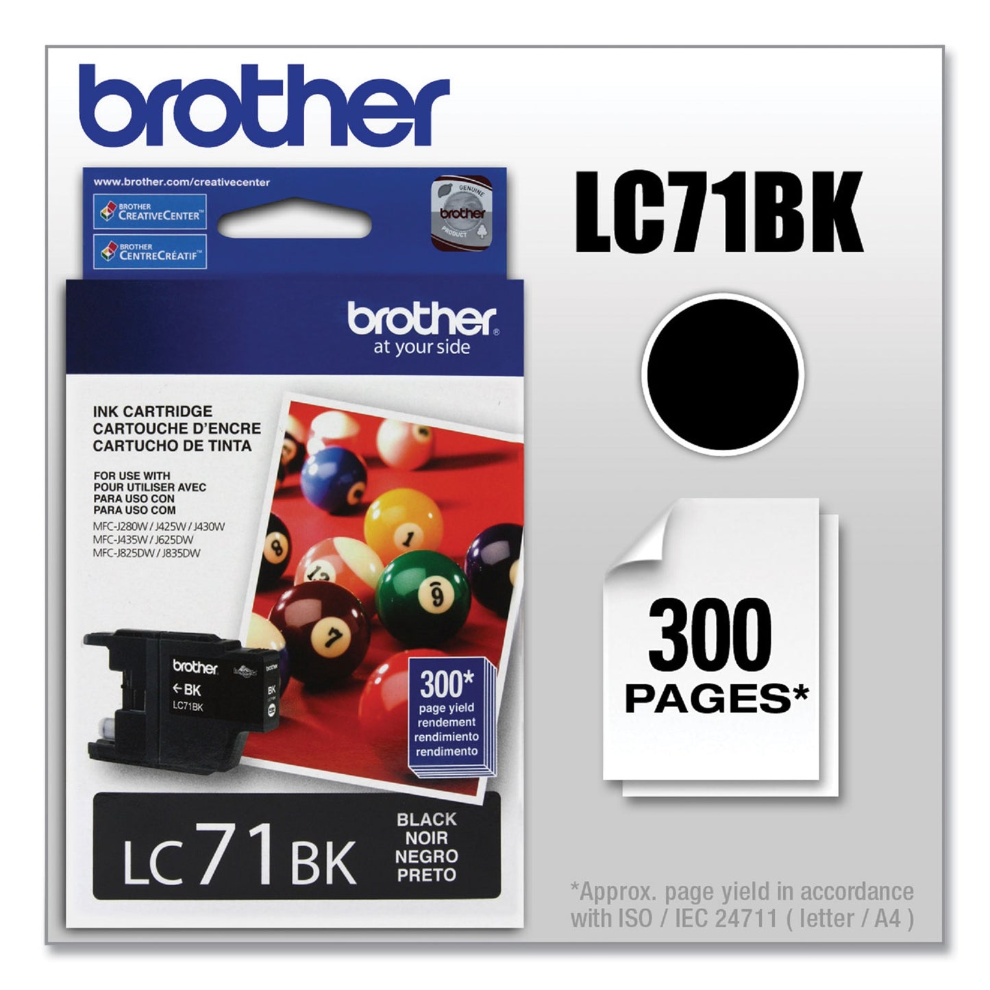 Brother LC71BK Innobella Ink, 300 Page-Yield, Black