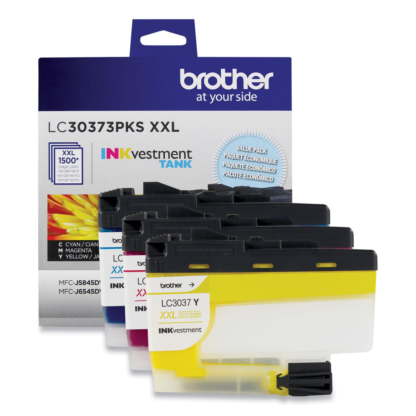 Brother LC3037Y INKvestment Super High-Yield Ink, 1,500 Page-Yield, Yellow