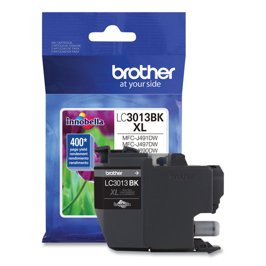 Brother LC3013BK High-Yield Ink, 400 Page-Yield, Black