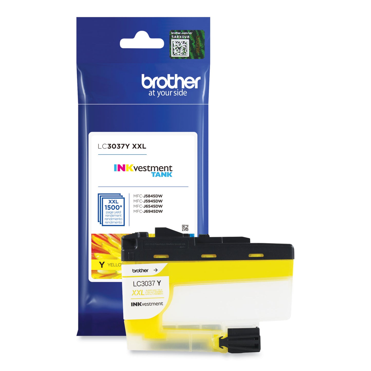 Brother LC3037Y INKvestment Super High-Yield Ink, 1,500 Page-Yield, Yellow