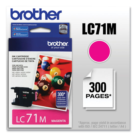 Brother LC71M Innobella Ink, 300 Page-Yield, Magenta