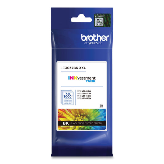 Brother LC3037BK INKvestment Super High-Yield Ink, 3,000 Page-Yield, Black