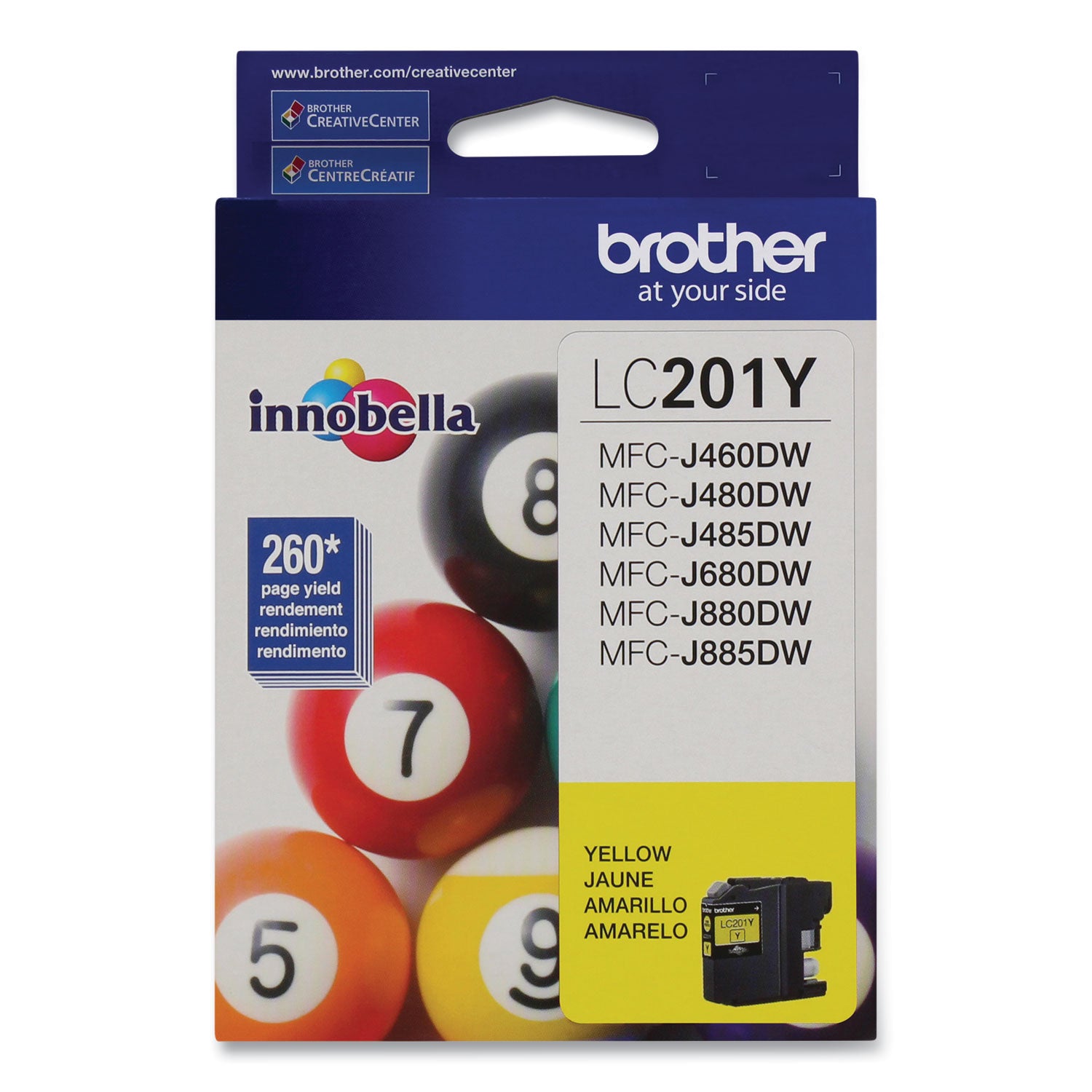 Brother LC201Y Innobella Ink, 260 Page-Yield, Yellow