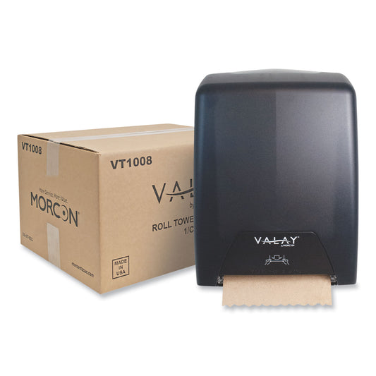 Morcon Paper Valay Proprietary Roll Towel Dispenser, 11.75 x 8.5 x 14, Black (VT1008)